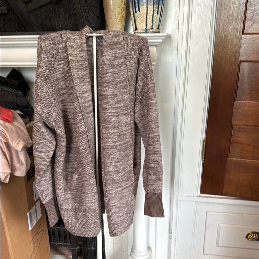 Simply Vera Vera Wang Brown Cardigan Sweater with Shawl Collar